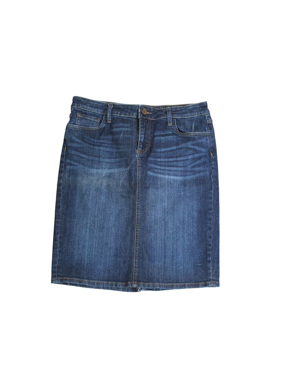 KUT from the Kloth Denim Skirt Womens 10 Blue Stretch Jean Casual Boho Festival